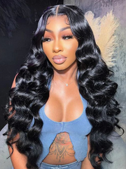 200% Density 13x4 Lace Front Wig Body Wave Wigs Pre-plucked Human Hair Wigs with Baby Hair