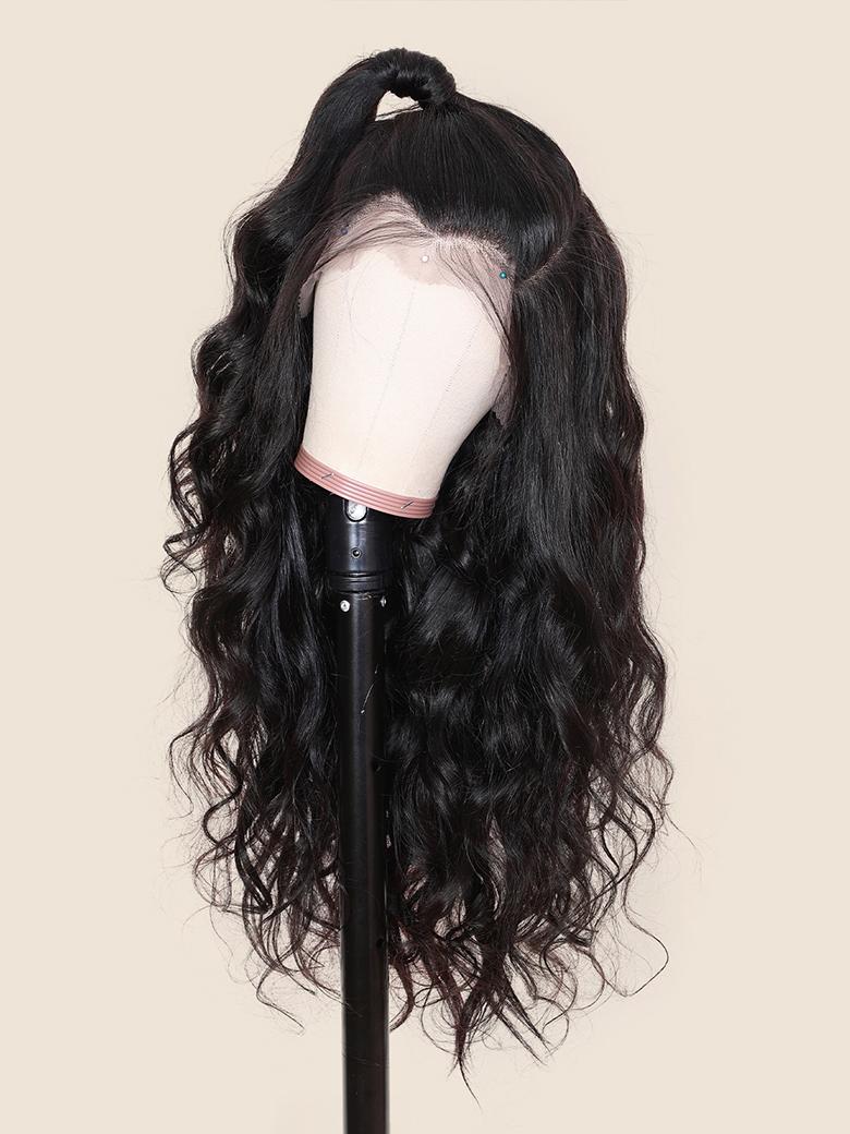 [Only $69] 13x4 Transparent Lace Front Body Wave Black Wig Pre Plucked Natural & Versatile Style No Baby Hair