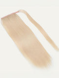 Petaluxe Ash Blonde Straight Clip In Ponytail Extension Human Hair