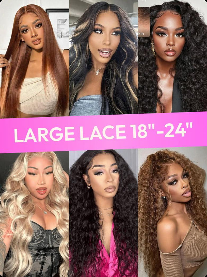 Petaluxe 18-24 Inch Large 13x4/ 7x5 Lace Flash Sale Hot Selling Beginner Friendly Glueless Human Hair Wigs Natural Hairline