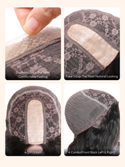 Fake Scalp Lace Wig Body Wave Human Virgin Human Hair Wig Middle Part Wig for African American Women Natural Balck Virgin Hair Wig