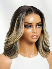 7x5 Bye Bye Slip? Glueless Lace Dark Brown to Caramel Ombre with Dark Roots Jerry Curly Wig with Spiral Curls