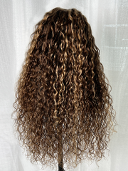 Sun Kissed Honey Blonde Highlight 13x4 Natural Melted Lace Front Water Wave Wig