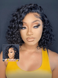 Petaluxe Bye-Bye Knots Wig 7x5 Lace Black Short Wavy Curly Wig