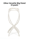 Petaluxe Versatile White Wig Stand & Black Foldable Wig Stand for Multiple Wigs(3-Pack)