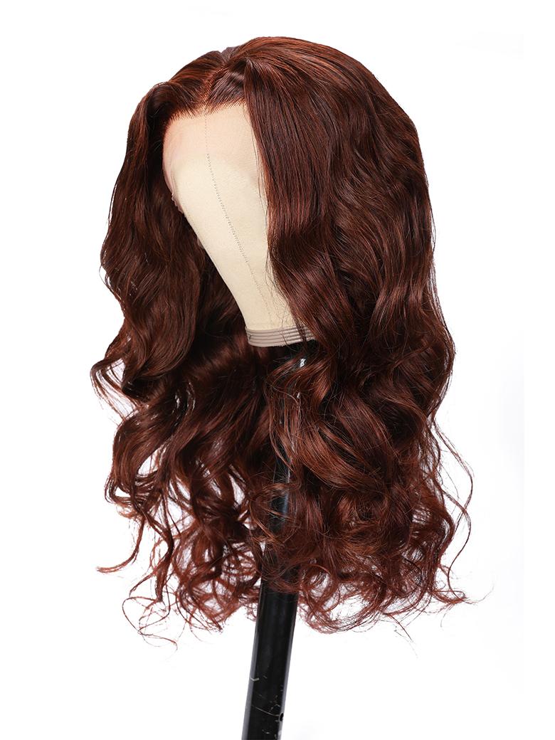 [Plus+ Exlcuslive] Reddish Brown 13x4 Lace Front Body Wave Transparent Lace Wigs Perfect Color For Women