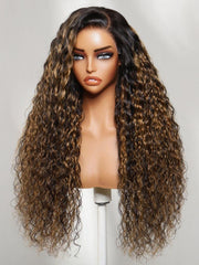 7x5 Bye Bye Slip? Balayage Highlight Body Wave & Curtain Bangs Wig �C Glueless Lace Pull & Go with Invisi Drawstring