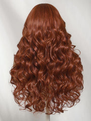 7x5 Bye Bye Slip? Lace Auburn Copper Brown Body Wave Drawstring Wig Beginner Friendly