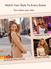 13x4/7x5 Pre-Everything Lace Front Wig Lace Loose Wave Butterscotch Highlights Brown Wig& Blonde Highlight Wig 150% Density