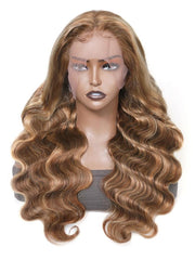 Honey Blonde Highlights 13x5 T Part Color Body Wave Wigs