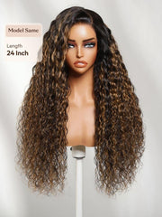 7x5 Bye Bye Knots? Wig Glueless Lace Balayage Highlight Body Wave Drawstring & With Bangs Wig
