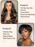 Petaluxe $169=2 Wigs | 20" 7x5 Bye-Bye Slip Wig and Glueless Wig
