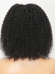13x4 Lace Front Black Deep Curly Bob Human Hair Wig