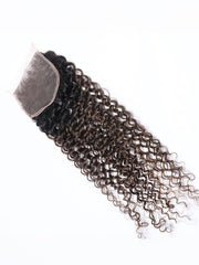 #FB30 Brown Balayage Jerry Curly 4x4 Free Part Lace Closure