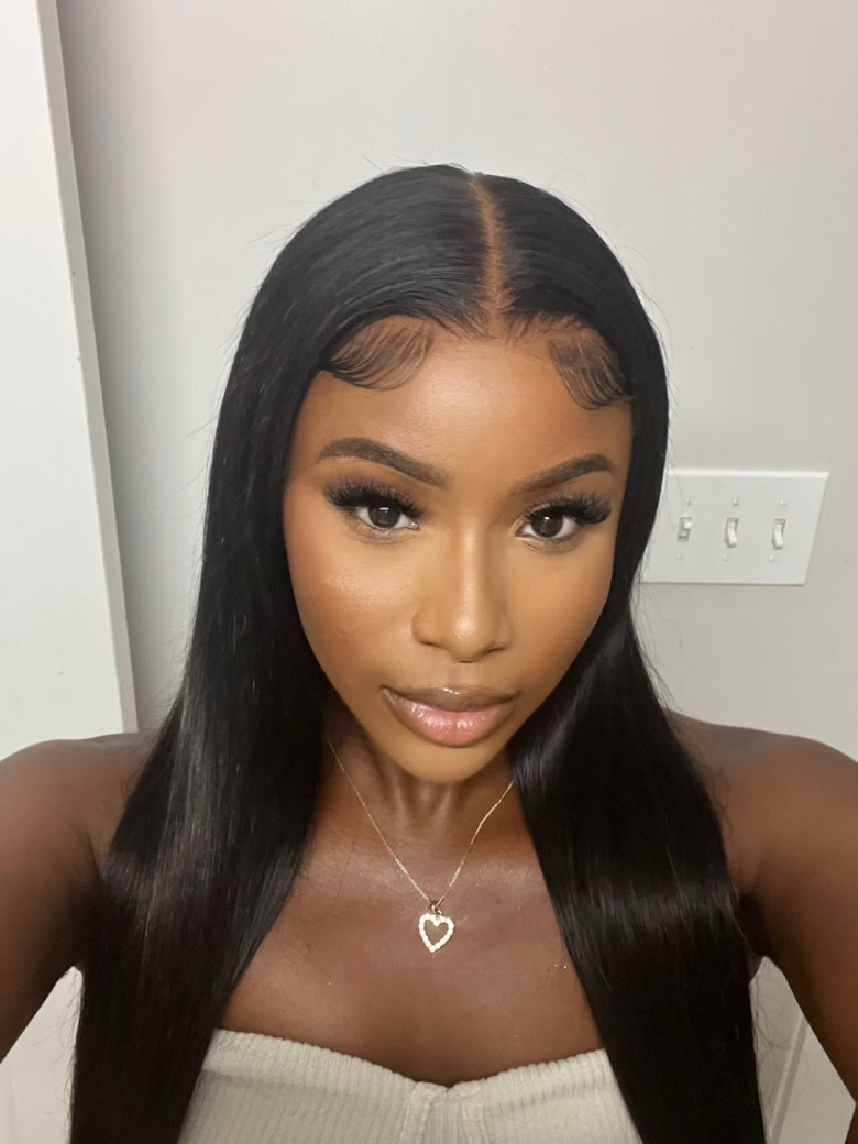 [From 20"] 6x4.5 Pre Cut Lace Straight Black Wig With Breathable Cap Bouncy 150% Density
