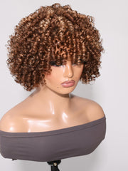 Glueless Spring Bouncy Curly Honey Blonde Bob Wig