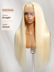13x4 Bye Bye Slip? Lace Frontal 613 Blonde Straight/ Body Wave Glueless Wig with Invisi Drawstring For Beginners