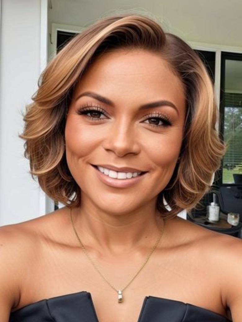 Graceful Resolute Monofilament Semi Hand Tied Chocolate Mix Short Hair Wig