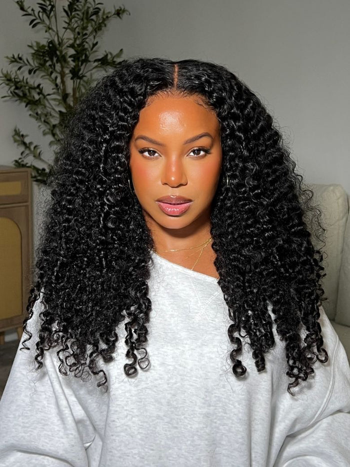 [20"-24"]Petaluxe Bye-Bye Knots 7x5 Lace & 13x4 Pre-Everything Curly Texture Premium Hair Drawstring Wig With Finger Coil Ends