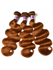 #30 Colored Hair Bundles 1 Bundle 100g Remy Hair Extensions Brown Color Body Wave Straight