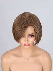 Graceful Resolute Monofilament Semi Hand Tied Chocolate Mix Short Hair Wig