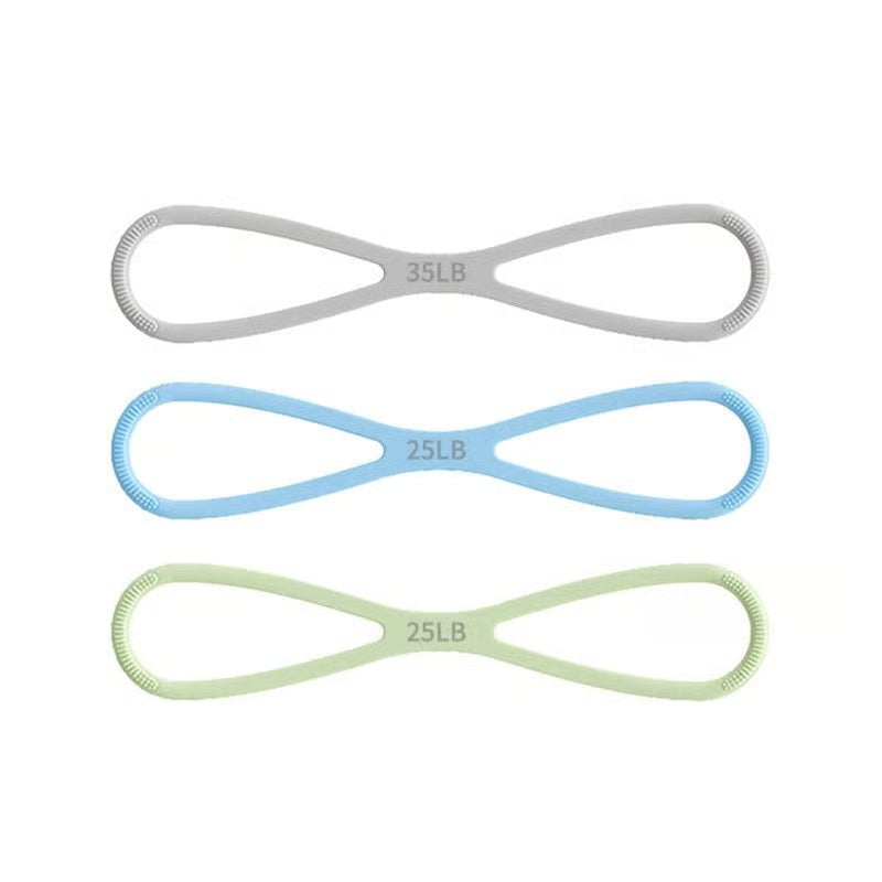 8-Shaped Silicone Resistance Band with Massage Grip