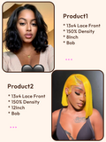 Petaluxe 2 Wigs $147 for 12" 13x4 Lace Front Yello Bob Wig and 8" 13x4 Lace Front Bob Wig