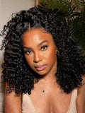 [6x4.5 20 Inch = $139]Petaluxe Put On And Go 6x4.5 Pre Cut Lace Jerry Curly Black Glueless Air Wig