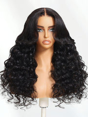 Bye-Bye Knots 7x5 Lace Black to Chestnut Brown Ombre Yaki Straight Wig With Invisi Drawstring