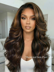7x5 Bye-Bye Knots? Wig Glueless Lace Sunset Jerry Curly for Reddish Brown Drawstring Wig With Bleached Knots