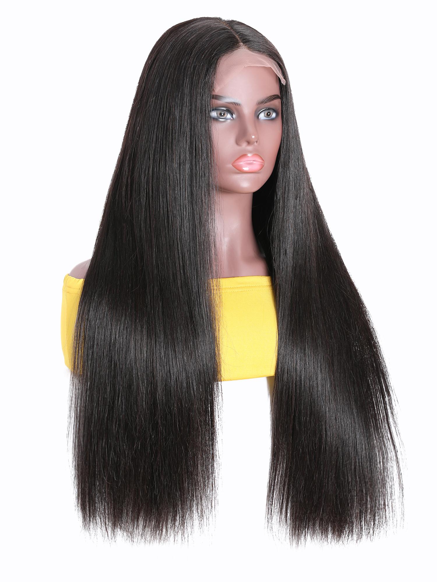 Lace Closure Wigs Glueless Straight Human Hair