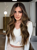 Petaluxe Luxurious Shadow Root Blonde Ombre Wavy Wig Human Virgin Hair