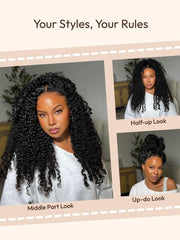 Bye-Bye Knots 7x5 Lace & 13x4 Pre-Everything Curly Texture Premium Hair Drawstring Wig With Finger Coil Ends