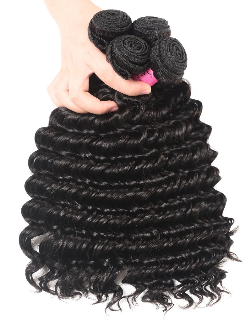 Hair Bundles 4 Pcs/pack Peruvian Deep Wave Virgin Human Hair