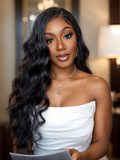 Petaluxe 180% Density 13x4 Transparent Lace Frontal Long Body Wave Wig