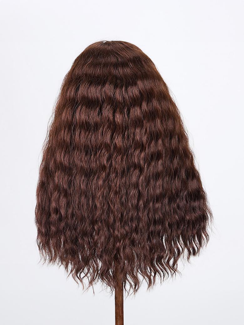 Elegant Semi Hand Tied Monofilament Medium Brown Body Wave Wig