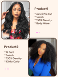 Petaluxe 2 Wigs $175 for 18" Pre Cut 4x4 Lace Yaki Straight Hair Wig and 16" Middle Part Lace Kinky Straight Hair Wig