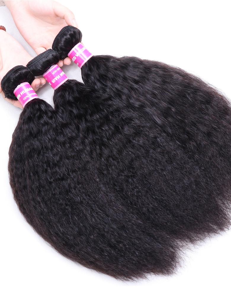 3Pcs Kinky Straight Indian Real Human Hair Bundles Deal