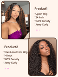 Petaluxe [2 wigs=$229] 24" Upart Jerry Curly Wig and 14" 13x4 Lace Front Jerry Curly Wig