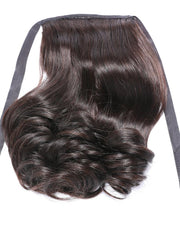 Machine-Made Natural Black Loose Wave Clip-In Ponytail Extension