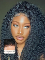 Transparent Lace 13x4 Curly Black Natural Wig Durable And Versatile