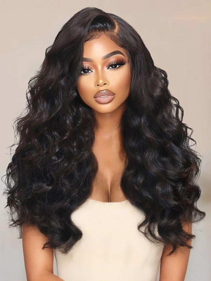 18'' Petaluxe Bye-Bye Knots? 7x5 Lace Body Wave Wig With Side-Swept Bangs