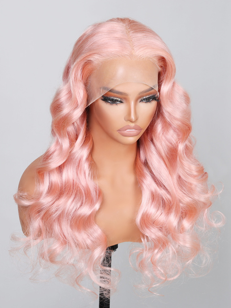 13x4 Lace Front Pastel Pink Loose Wave Wig