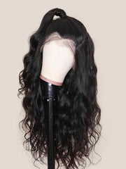 13x4 Deep Side Lace Frontal Body Wave Black Wig Versatile Parting