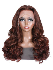 [Plus+ Exlcuslive] Reddish Brown 13x4 Lace Front Body Wave Transparent Lace Wigs Perfect Color For Women