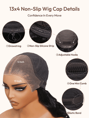 7x5 Bye-Bye Knots? & 13x4 Pre-Everything? & HD Lace Frontal Pull And Go Black Fluffy Natural Loose Wave Wispy Bangs Wig