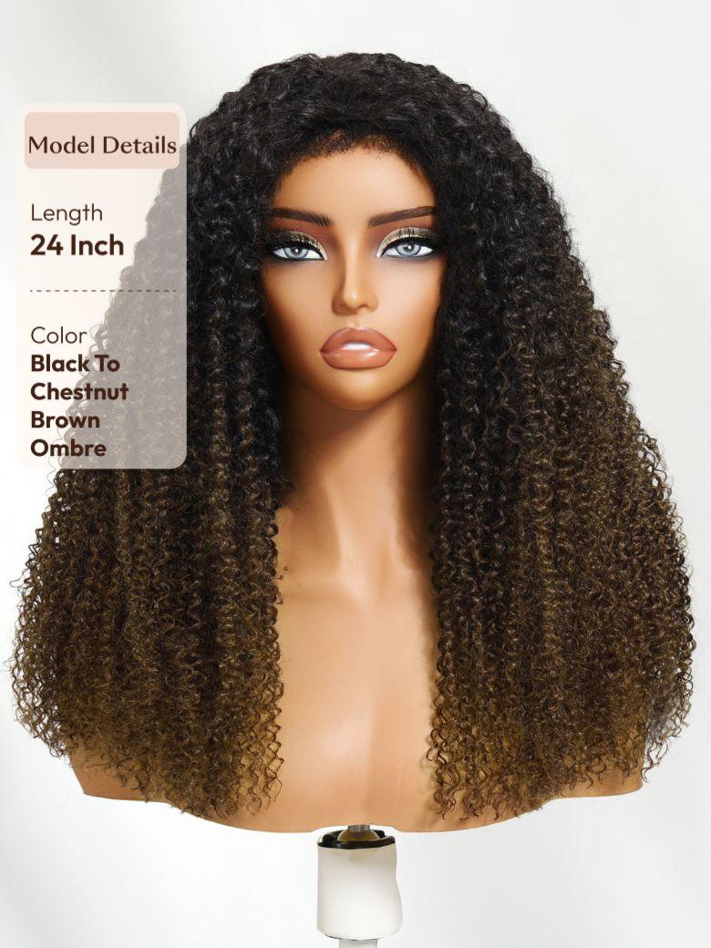[Invisi Blend] Coily Curly Glueless Flip Over Kinky Curly Wig for Beginner Friendly