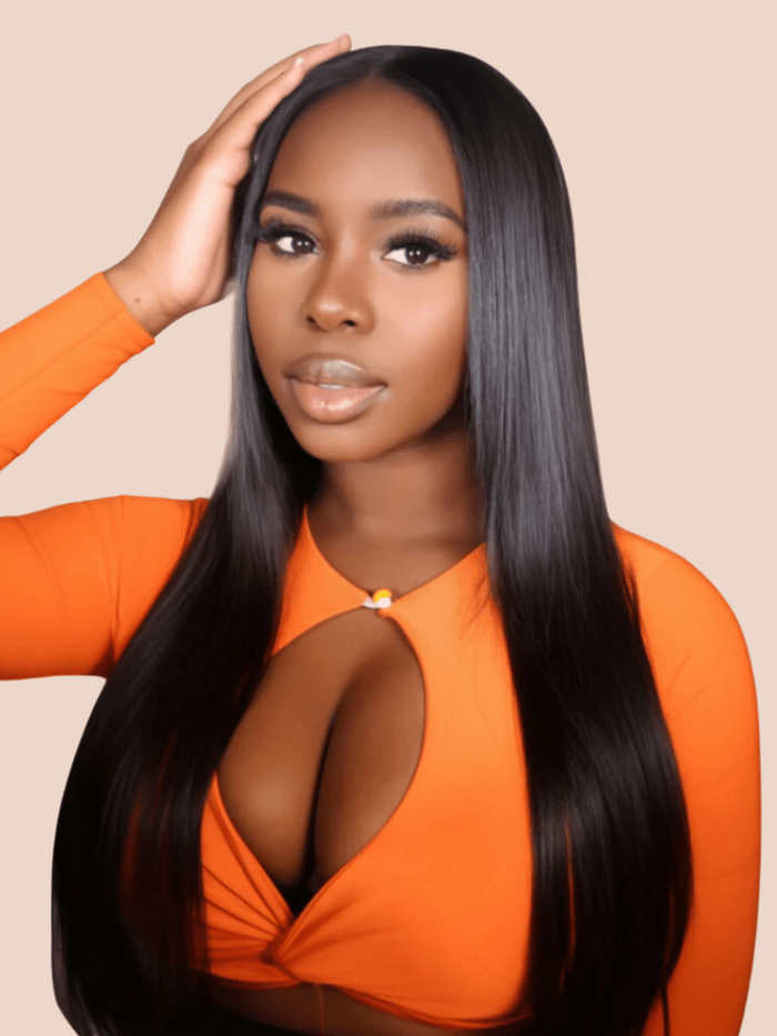 Petaluxe Glueless 13x4 HD Lace Front Straight Human Hair Wigs 250% Density