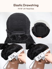 [20''=$89] Low Maintenance Put On And Go Yaki Straight Headband Black To Chestnut Brown Ombre Human Hair Glueless Wig