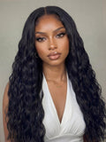 Petaluxe 13x4 Pre-Everything? Natural Black Micro Water Wave Wig with Invisi Drawstring